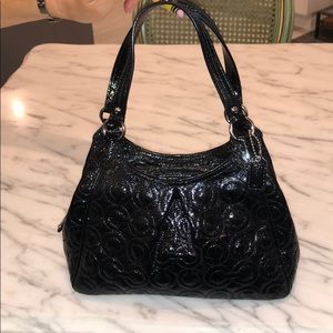 Coach Black Patent Mini Bag with matching wallet